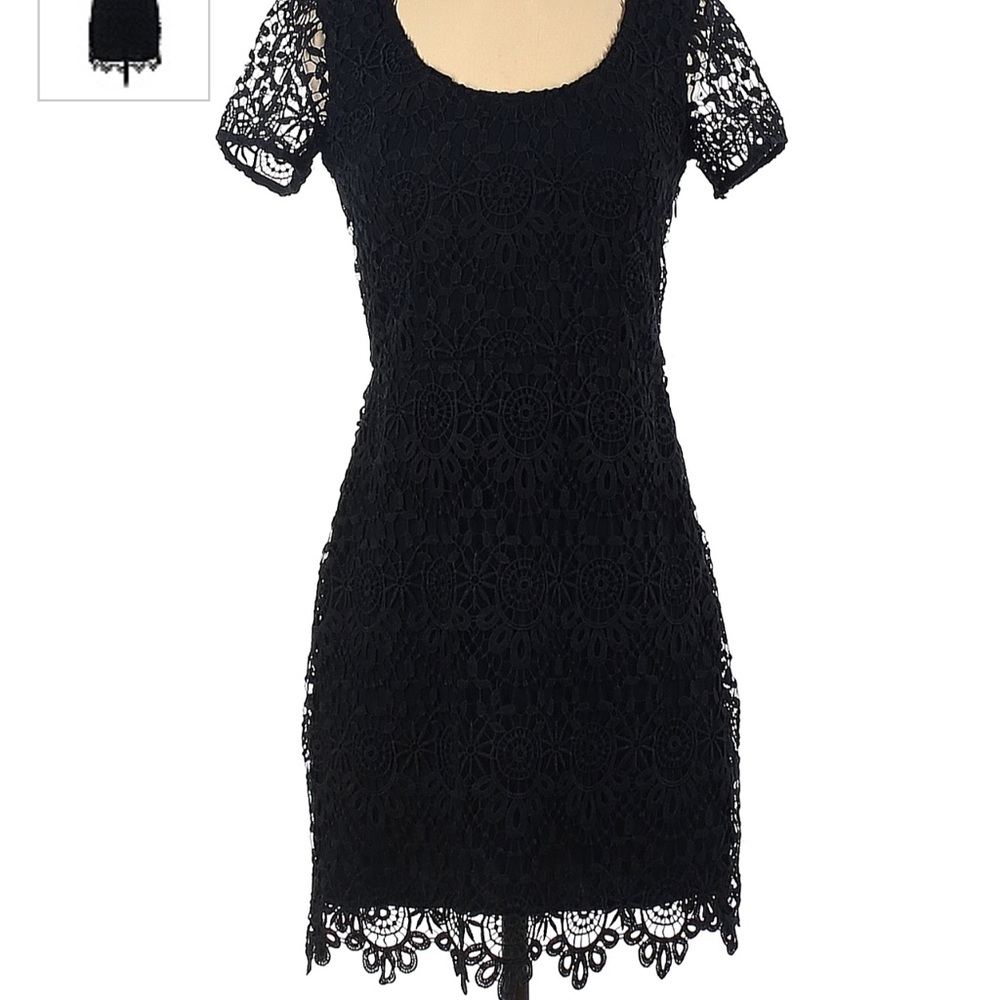 Black crochet dress